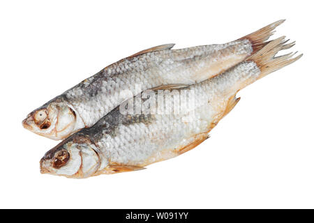 Dried vobla fish isolated on white background Stock Photo