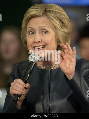 Democratic presidential hopeful Hillary Rodham Clinton speaks to supporters at a campaign event at La Escuelita School in Oakland, California on May 6, 2016. Clinton told the crowd, 'I will do everything I can to make sure the presumptive nominee of the Republican Party never gets near the White House'.     Photo by Terry Schmitt/UPI Stock Photo