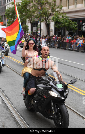 Bikes in San Francisco Pride Parade 2016 Stock Photo - Alamy