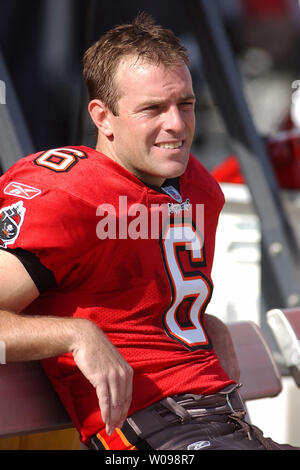 Tampa Bay Buccaneers' Jay Taylor (6) watches a replay as he played