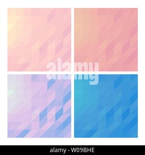 Low poly backgrounds set polygonal backdrops collection of pastel colored designs copy space cards Stock Vector
