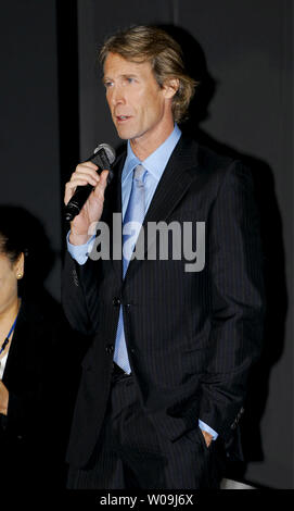 Director Michael Bay attends a world premiere of the film 'Transformers: Revenge of the Fallen' in Tokyo, Japan, on June 8, 2009. (UPI photo/Keizo Mori) Stock Photo