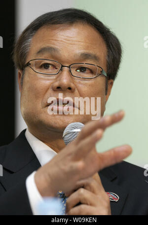 Takanobu Ito, president and CEO of Honda Motor Co., speaks during a press conference in Tokyo, Japan, on February 25, 2010.     UPI/Keizo Mori Stock Photo