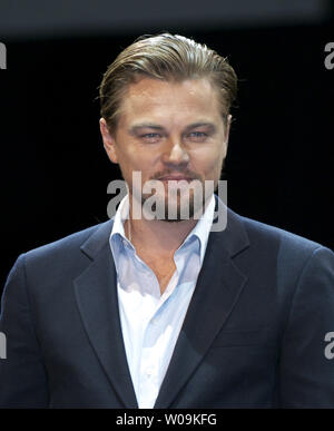 Actor Leonardo DiCaprio attends a press conference for the film 'Shutter Island' in Tokyo, Japan, on March 11, 2010.     UPI/Keizo Mori Stock Photo