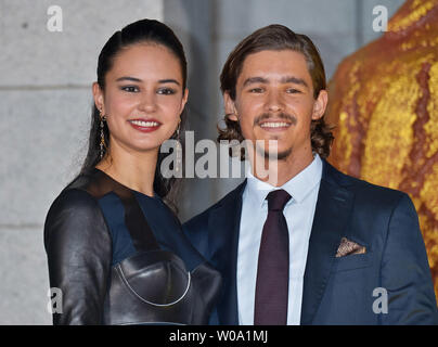 Actors Courtney Eaton(L) and Brenton Thwaites attend the Japan Premiere ...
