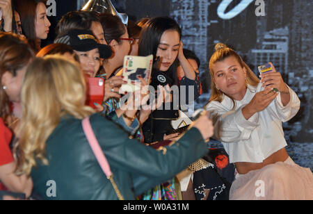 Model Sofia Richie(R) attends the fashion event for Samantha Thavasa in Tokyo, Japan on April 27, 2017.     Photo by Keizo Mori/UPI Stock Photo