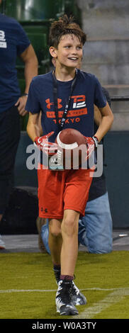 Jack Brady, son of New England Patriots quarterback Tom Brady, attends his father's American ...
