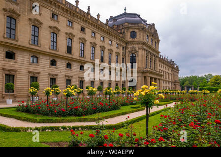 WURZBURG, GERMANY - JUNE 12, 2019: Wurzburg Residence with the Court Garden Stock Photo