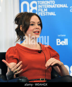 Rose McGowan attends the Toronto International Film Festival press conference for 'Fifty Dead Men Walking' at the Sutton Place Hotel in Toronto, Canada on September 10, 2008. (UPI Photo/Christine Chew) Stock Photo