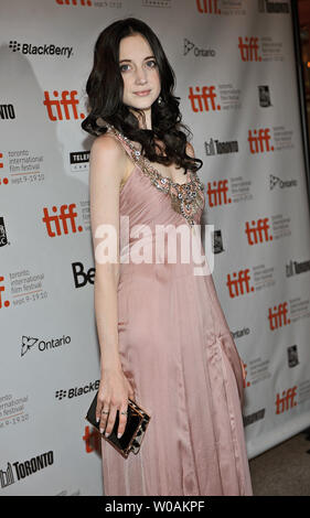 Actor Andrea Riseborough arrives for the Toronto International Film Festival premiere of 'Brighton Rock' at the Winter Garden Theater  in Toronto, Canada on September 13, 2010. UPI/Christine Chew Stock Photo