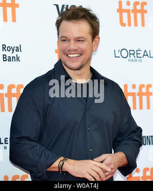 Matt Damon arrives at the Toronto International Film Festival premiere of 'Manchester By The Sea' at the Princess of Wales Theatre in Toronto, Canada on September 13, 2016. Photo by Christine Chew/UPI Stock Photo