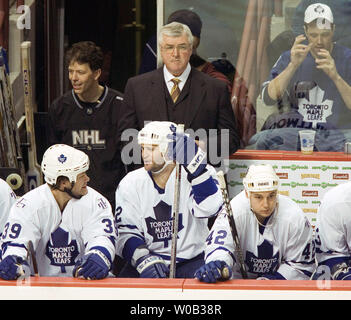 Toronto Maple Leafs head coach Sheldon Keefe looks on during the third ...