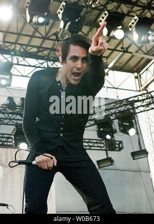 Lead singer Davey Havok performs with his band AFI based out of California, at the inaugural Virgin Rock Festival at the University of British Columbia's Thunderbird Stadium in Vancouver, British Columbia, May 21, 2007.  (UPI Photo/Heinz Ruckemann) Stock Photo