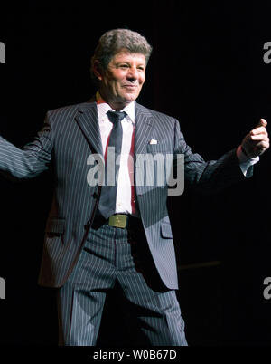 Frankie Avalon performs during a sold out show at the Boulevard Casino near Vancouver, British Columbia, May 26, 2007. (UPI Photo/Heinz Ruckemann) Stock Photo