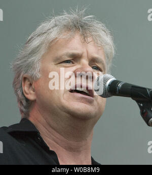 Actor and musician Tim Robbins performs with the Rogues Gallery Band on the main stage during the three day 2011 Vancouver Folk Music Festival at Jericho Park in Vancouver, British Columbia, July 16, 2011.   UPI/Heinz Ruckemann Stock Photo