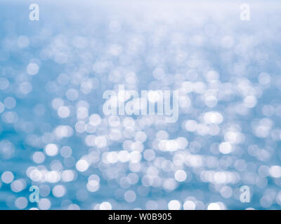 Abstract blue circles bokeh from nature for Christmas of any background, defocused Stock Photo