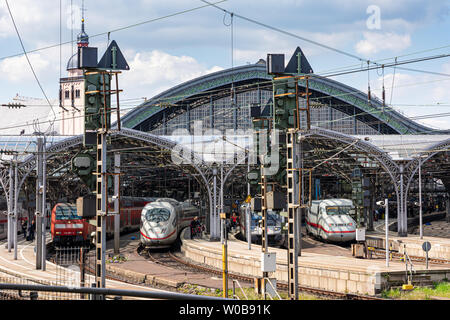 COLOGNE, GERMANY - MAY 12: The central railway station of Cologne, Germany on May 12, 2019. Stock Photo