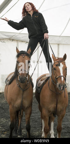 Cavalia performer Fairland Ferguson from Stanton Virginia demonstrates