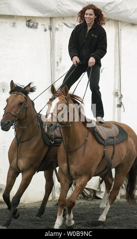Cavalia performer Fairland Ferguson from Stanton Virginia demonstrates