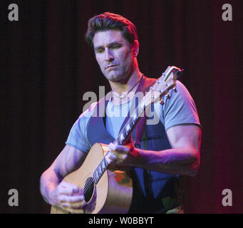 Australian singer Pete Murray performs to an intimate but enthusiastic crowd including many Australian expats at the Rio Theatre in Vancouver, British Columbia, June 29, 2014 as he kicks off a cross Canada tour to support his November 2013 self-titled EP release which was exclusive to Canada and includes many of his most well-known songs. Murray who has several albums which have reached number one on the Australian music charts will be playing select dates alongside renowned Canadian artists including JUNO Award winners Matthew Good, Chantal Kreviazuk and Serena Ryder.  UPI/Heinz Ruckemann Stock Photo