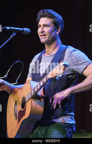 Australian singer Pete Murray performs to an intimate but enthusiastic crowd including many Australian expats at the Rio Theatre in Vancouver, British Columbia, June 29, 2014 as he kicks off a cross Canada tour to support his November 2013 self-titled EP release which was exclusive to Canada and includes many of his most well-known songs. Murray who has several albums which have reached number one on the Australian music charts will be playing select dates alongside renowned Canadian artists including JUNO Award winners Matthew Good, Chantal Kreviazuk and Serena Ryder.  UPI/Heinz Ruckemann Stock Photo