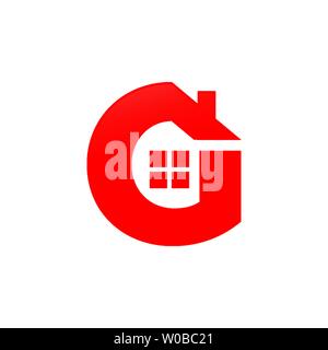 Letter G House Shape Vector Icon Symbol Graphic Logo Design Template Stock Vector