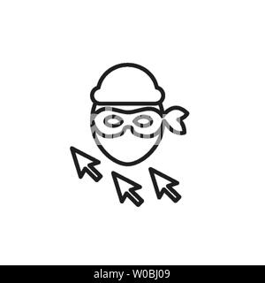 Website clicks icon ; pointer icon - unscrupulously acquiring website clicks Stock Vector