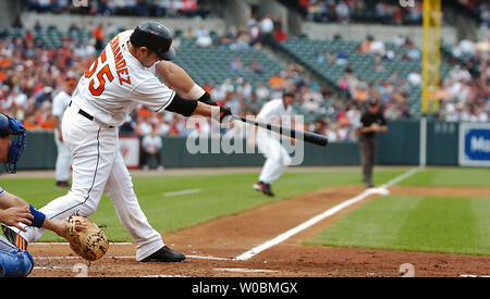 Baltimore, MD, USA. 29th May, 2017. Baltimore Orioles Left Fielder #16 Trey  Mancini makes a catch in the outfield after some confusion during a Major  League Baseball game between the Baltimore Orioles