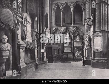 Westminster Abbey - Poets' Corner. London 1896 old antique print picture Stock Photo