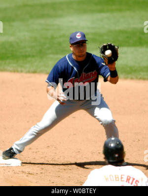 Cleveland Indians' Jhonny Peralta runs the bases after hitting a two-run  home run off Arizona Diamondbacks pitcher Matt Herges in the third inning  Friday, June 17, 2005, in Cleveland. The Indians won