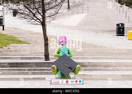 Glasgow, Scotland, UK - June 22, 2019: Impressive modern statue of ‘Our Wullie’ at the front of the new City of Glasgow College in the city centre of Stock Photo