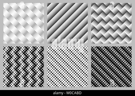 Seamless square pattern background set - abstract vector graphic designs from diagonal squares Stock Vector