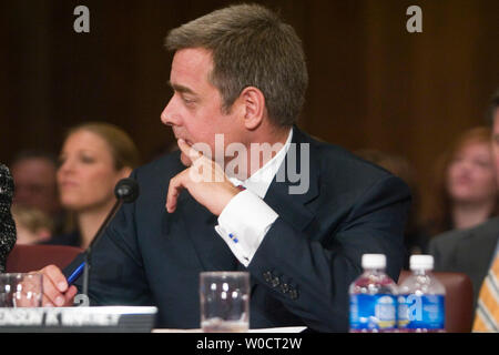 Benson Whitney, nominee to be Ambassador to Norway, testifies before the Senate Foreign Relations Committee hearing on ambassador nominations on Capitol Hill in Washington,  DC on Thursday, October 20, 2005.   (UPI Photo/Kamenko Pajic) Stock Photo