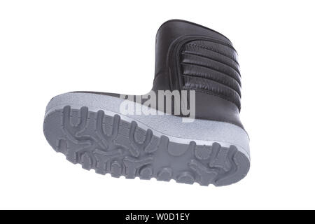 warm rubber boots with tractor soles isolated on white background Stock Photo