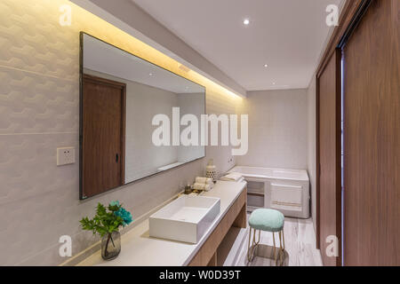 Modern model bathroom space design 3D rendering HD large picture Stock Photo