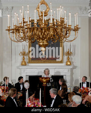 Eunice Shriver, founder of the Special Olympics and sister of late President John F. Kennedy speaks at a dinner to honor the Special Olympics, at the White House in Washington on July 10, 2006. (UPI Photo/Kevin Dietsch) Stock Photo