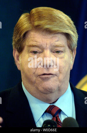 Chairman of the Task Force on Presidential Signing Statements and the Separation of Powers Doctrine Neal Sonnett speaks on the legality of Presidential signing statements, at a press conference in Washington on July 24, 2006. (UPI Photo/Kevin Dietsch) Stock Photo