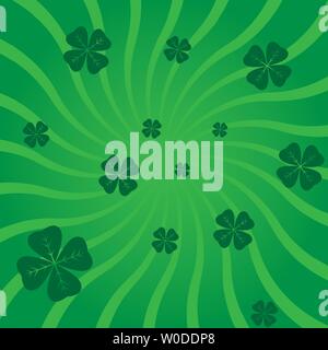 abstract striped background with clover leaves vector Stock Vector