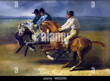 Horse race Start 1820 Theodore Gericault 1791-1824  France French Stock Photo