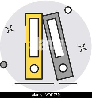 Office binders with papers and documents icon. Modern flat design style. Vector simple illustration icon for web site page, marketing, mobile app, des Stock Vector