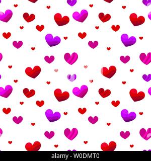 seamles pattern of colorful hearts vector background Stock Vector