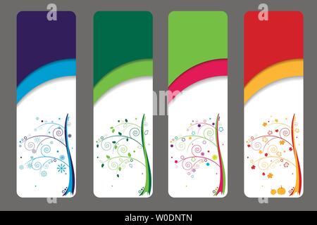 four colorful vector templates with the seasons Stock Vector