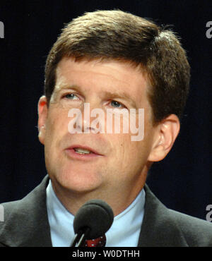 Deputy Attorney General Paul McNulty speaks to the Organized Crime and Drug Enforcement Task Force (OCDETF) and Asset Forfeiture Program National Leadership Conference on July 31, 2007. McNulty is leaving the Justice Department later this week.  (UPI Photo/Roger L. Wollenberg) Stock Photo