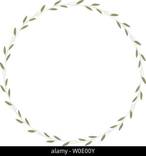Vector floral frame. Round hand drawn floral frames on white background. Design elements for wedding cards, prints, greeting cards illustration Stock Vector