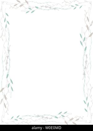 Rectangular frame of branches on a white background. Graphic design ...