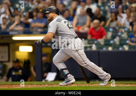 Milwaukee Brewers' Daniel Vogelbach during the fourth inning of a baseball  game against the Los Angeles Dodgers Sunday, May 2, 2021, in Milwaukee. (AP  Photo/Aaron Gash Stock Photo - Alamy