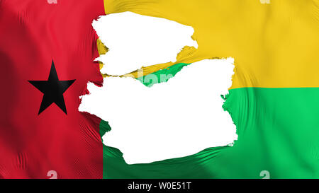 Guinea Bissau 3D tattered waving flag illustration on Flagpole ...