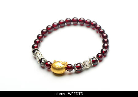 garnet crystal bracelet Stock Photo