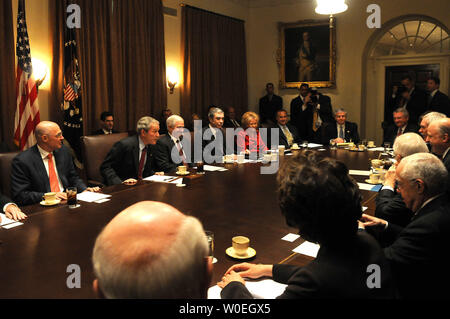 President George W. Bush Meets with his Cabinet on Oct. 10, 2001 Stock ...