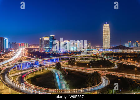 Night view of Zhengzhou East Stock Photo